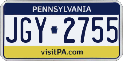 PA license plate JGY2755