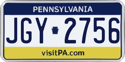PA license plate JGY2756