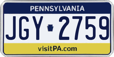 PA license plate JGY2759