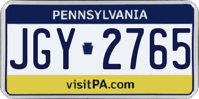 PA license plate JGY2765
