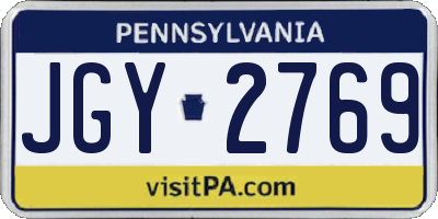 PA license plate JGY2769
