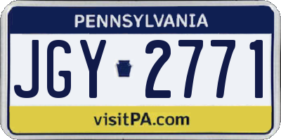 PA license plate JGY2771