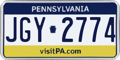 PA license plate JGY2774
