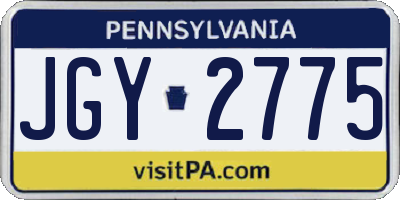 PA license plate JGY2775