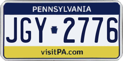 PA license plate JGY2776