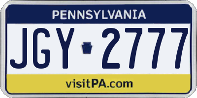 PA license plate JGY2777
