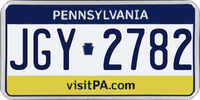 PA license plate JGY2782