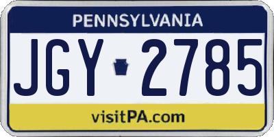 PA license plate JGY2785