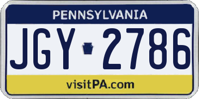 PA license plate JGY2786