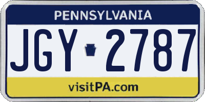 PA license plate JGY2787