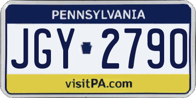 PA license plate JGY2790