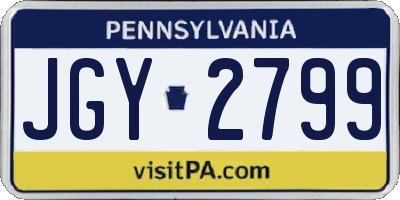 PA license plate JGY2799