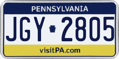PA license plate JGY2805