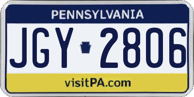 PA license plate JGY2806