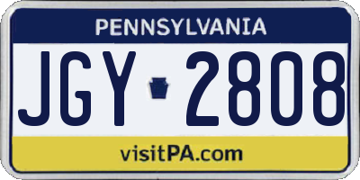 PA license plate JGY2808