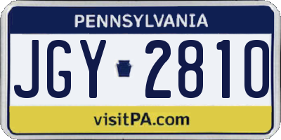 PA license plate JGY2810