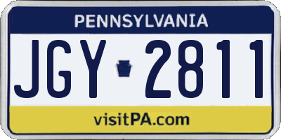 PA license plate JGY2811