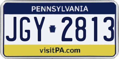 PA license plate JGY2813