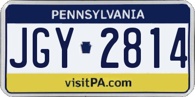 PA license plate JGY2814