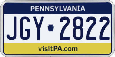 PA license plate JGY2822