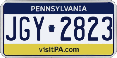 PA license plate JGY2823