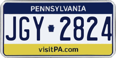 PA license plate JGY2824