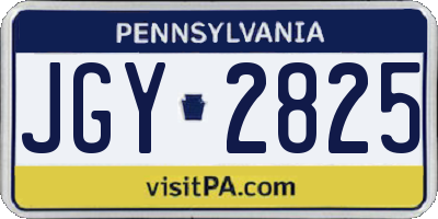 PA license plate JGY2825