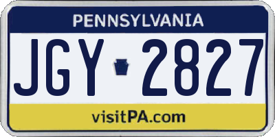 PA license plate JGY2827