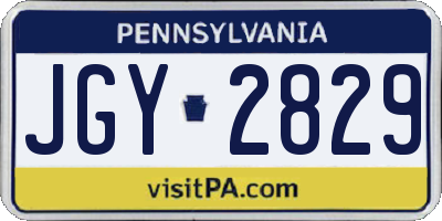 PA license plate JGY2829