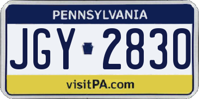 PA license plate JGY2830