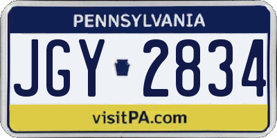 PA license plate JGY2834