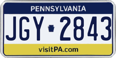 PA license plate JGY2843