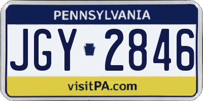 PA license plate JGY2846