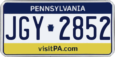 PA license plate JGY2852