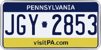 PA license plate JGY2853