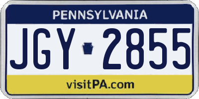 PA license plate JGY2855