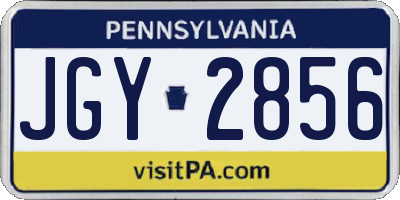 PA license plate JGY2856