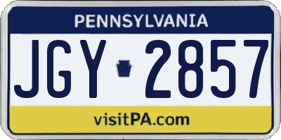 PA license plate JGY2857