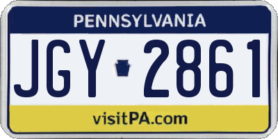 PA license plate JGY2861