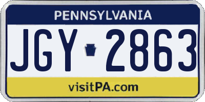 PA license plate JGY2863