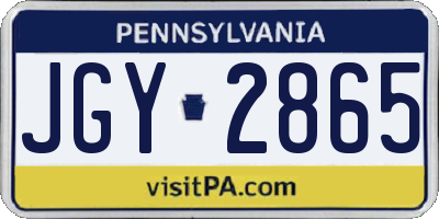 PA license plate JGY2865
