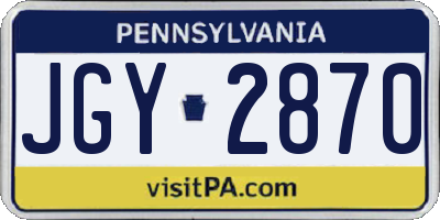 PA license plate JGY2870