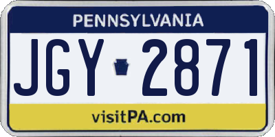 PA license plate JGY2871