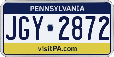 PA license plate JGY2872