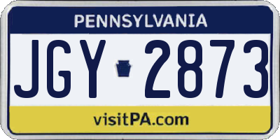 PA license plate JGY2873