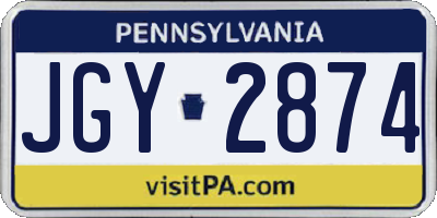PA license plate JGY2874