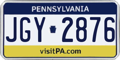 PA license plate JGY2876