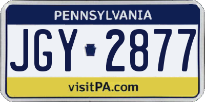 PA license plate JGY2877