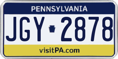 PA license plate JGY2878