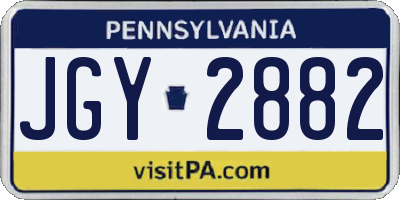 PA license plate JGY2882